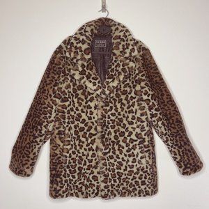 Men's Leopard Faux-Fur Coat